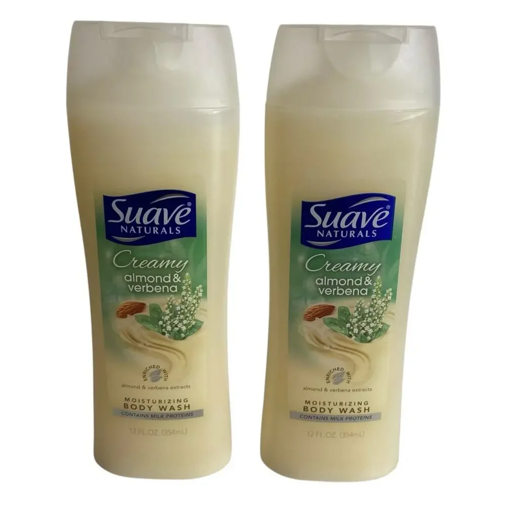 Suave Naturals Creamy Almond & Verbena Body Wash Moisturizing Lot of 2 12oz NEW